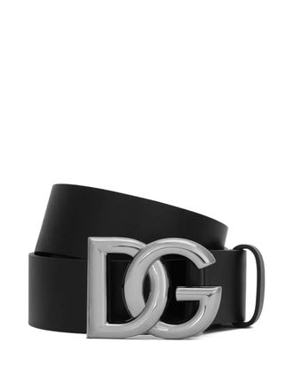 Dolce & Gabbana Cintura in pelle con logo DG - Nero
