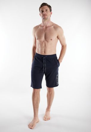 Tom Tailor Bermudas TOM TAILOR, Herren, Gr. 48, N-Gr, blau, dunkel, uni, Single Jersey, Obermaterial: 100% Baumwolle, Hosen Bermudas