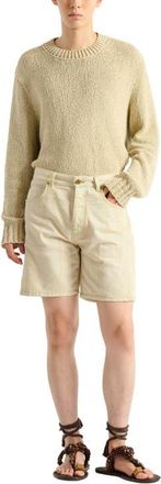 Balmain Faded denim Bermuda shorts in Beige at Nordstrom, Size 31