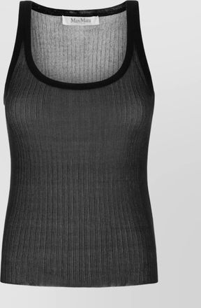 Max Mara silk bastia scoop neck ribbed top