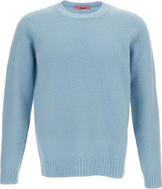 Drumohr Round-neck Truien - Heren - Ronde hals truien - Blauw - M - Truien & Vesten