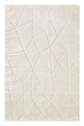 Wecon Home Alfombra en relieve con efecto &oacute;ptico blanco roto 160x230