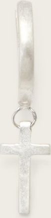 AllSaints Main: 100% Sterling Silver Gabe Cross Slim Huggie Earrings, Size: One Size