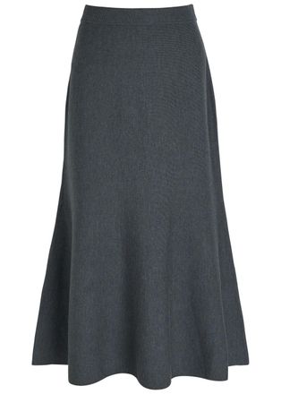 SIMKHAI Atwood Wool Midi Skirt - Grey - S (UK8-10 / S)