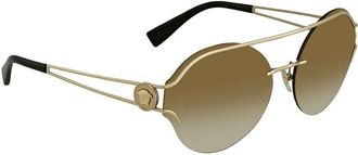 Versace Brown Gradient Mirror Gold Round Ladies Sunglasses VE2184 12526U 61