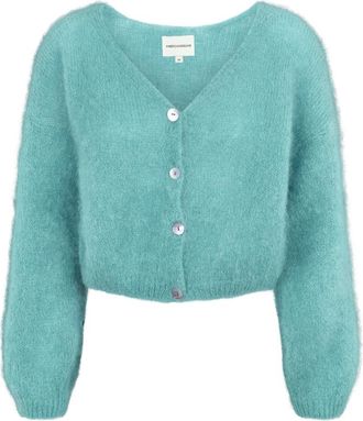 Americandreams Cornelia Cropped Vest - Dames - Vesten - Groen - S - Wol - Truien & Vesten