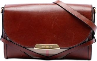 Burberry Pre-owned Burberry Leather and House Check Canvas Bridle Abbott Crossbody Ladies 8W9HSKEXISTZDCQU