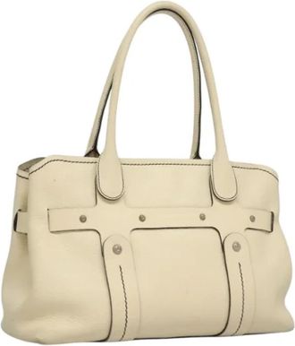 Ferragamo Tweedehands leren handtassen - Dames - Vintage Shopper - Wit - ONE Size - Leer - Vintage
