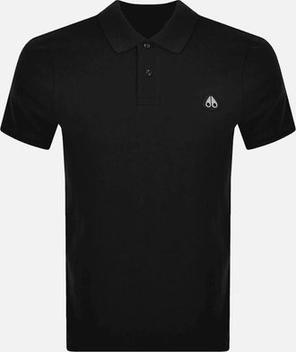 Moose Knuckles Mens Everett Regular Fit Black Polo Shirt - Size: 38