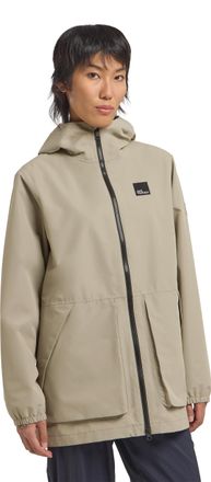 Jack Wolfskin Funktionsparka JACK WOLFSKIN TERRAVIEW 2L PARKA W, Damen, Gr. L (42/44), grau (stone), Obermaterial: 100% POLYESTER; Futter: 100% POLYESTER, Jacken Fu