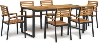 vidaXL 7 Piece Garden Dining Set Solid Wood Acacia and Metal vidaXL