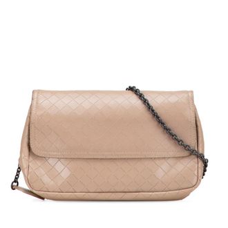 Bottega Veneta Pre-owned Bottega Veneta Small Leather Intrecciomirage Chain Crossbody Ladies B02833424R