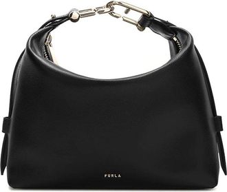 Furla Tonie M Hobo Shoulder Bag In Black Leather
