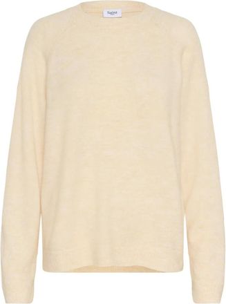 Saint Tropez Garbie SZ Pullover - Dames - Ronde hals truien - Beige - S - Truien & Vesten