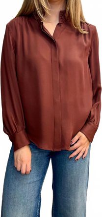 Nili Lotan Revi Blouse In Burgundy
