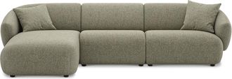 Castlery Auburn Chaise Sectional Sofa Left Facing Customized, Performance Classic Twill Moss, Spill Resistant, Modular for Castlery
