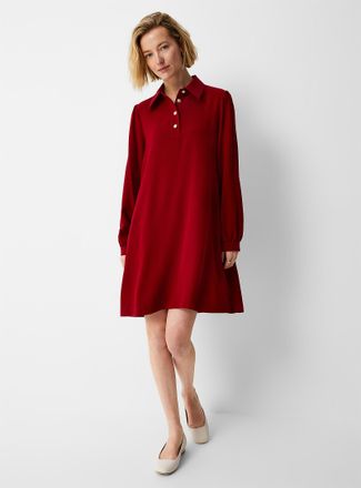 Contemporaine Womens Jewel buttons shirt-collar dress