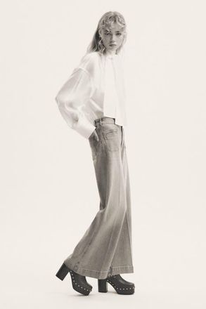 H&M Wide High Jeans in Light Denim Blue at Nordstrom, Size 10