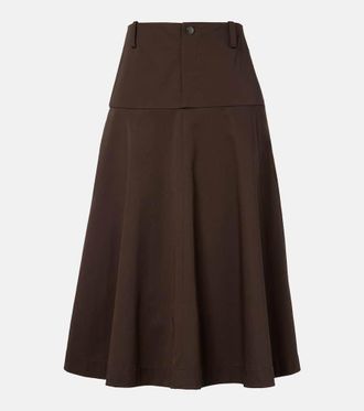 Vince Cotton twill midi skirt