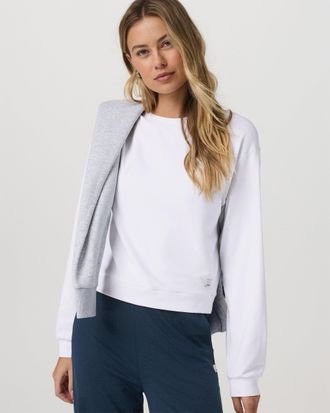 Vuori Clothing Halo Modern Crew Neck Shirt | White | XS, Size Extra Small