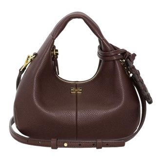 Ganni Hobo Mini Grained - - Bags - Donna - Marrone - ONE SIZE