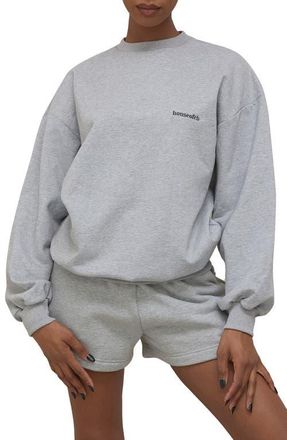 House of CB Tommy Logo Cotton Sweatshirt in Grey at Nordstrom, Size Small