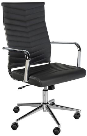 Clp Silla De Oficina De Piel Sint&eacute;tica Canby Negro