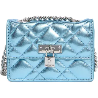 Kurt Geiger Micro Brixton Quilted Shoulder Bag in Medium Blue at Nordstrom Rack