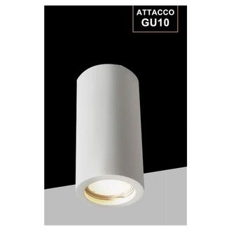 Trade Shop Trade Shop Traesio - Trade Shop - Porta Faretto Applique Da Soffitto In Gesso Verniciabile Cilindro Gu10 Gs-c140-t