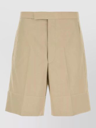 Prada cotton bermuda shorts pleats belt loops pockets