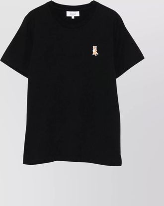 Maison Kitsuné fox embroidery cotton crew neck t-shirt