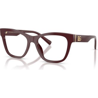 Dolce & Gabbana 53mm Square optical glasses in Red at Nordstrom