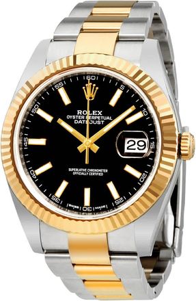 Rolex Datejust 41 Black Dial Steel and 18K Yellow Gold Oyster Mens Watch 12633BKSO