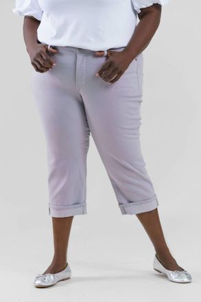 NYDJ Marilyn Straight Crop Cuff Jeans In Pearl Gray