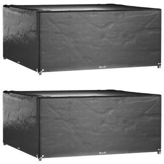 vidaXL Fundas Muebles De Jard&iacute;n 2 Uds 16 Ojales Cuadrado 205x205x90 Cm Vidaxl