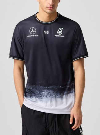 Yohji Yamamoto Mens Y-3 x Mercedes-AMG tire track T-shirt