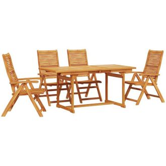 vidaXL Conjunto De Comedor De Jard&iacute;n 5 Pcs Marr&oacute;n Vidaxl