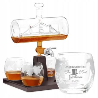 OEM Juego De Whisky: Jarra Y Vasos De Whisky Con Grabado - Regalo Para Un Hombre