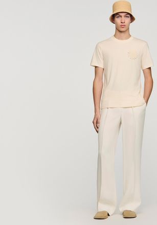 Sandro Cotton crochet flower T-shirt