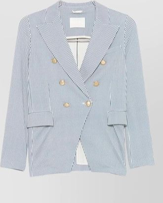 Circolo 1901 striped double breasted jacket peak lapels
