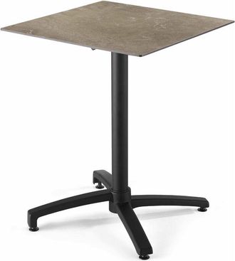 Oviala Oviala - Mesa de jardín de 60x60 cm laminada en concreto márTaupe beige