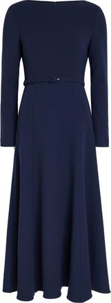 Roland Mouret Belted Wool Midi Dress - Navy - 6 (UK6 / XS)