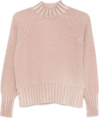 Arovescio Maglione con collo rialzato - Rosa