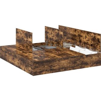 vidaXL Estructura de cama Roble ahumado 200 x 180 x 31.5 cm Vidaxl