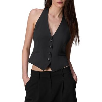 Rag & Bone Ethel Halter Crepe Vest in Black at Nordstrom Rack, Size 0