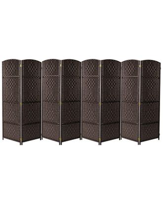 Sorbus Espresso 8-Panel Diamond Weave Fiber Room Divider