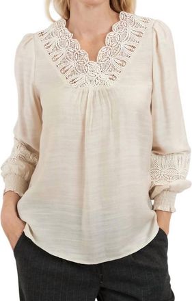 Brandtex Womens Long Sleeve Shirt In Birch Cream