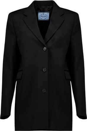 Prada Blazer de Lana de un Bot&oacute;n - Jackets - Mujer - Negro - S