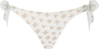 Max Mara Badmode, Dames, Wit, L, Witte Lycra Bikini Broekje met Monogram