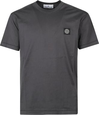 Stone Island T-Shirts, male, Gray, Size: 2XL Casual Cotton Tee